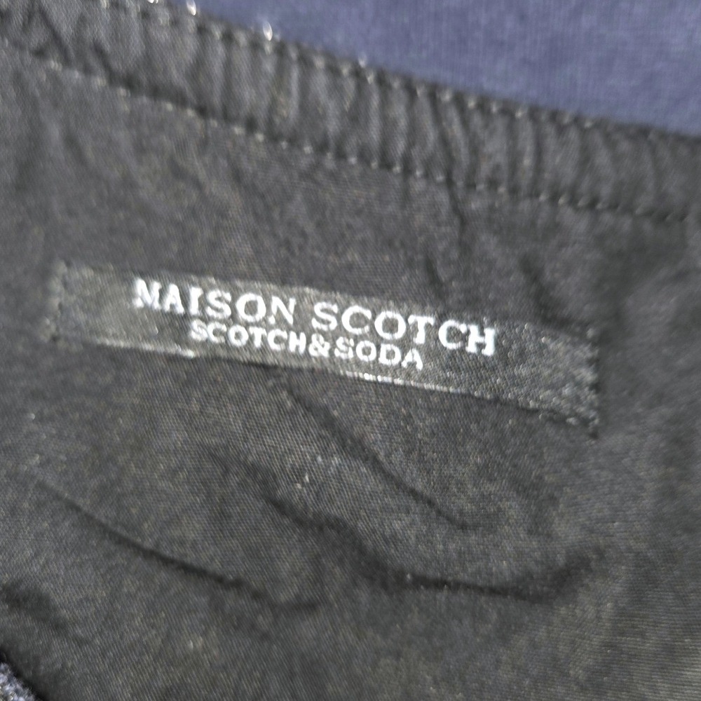 Maison Scotch & Soda Navy Blue Long Sleeve Sheath Dress Metallic Trim Size 2 - Picture 4 of 10